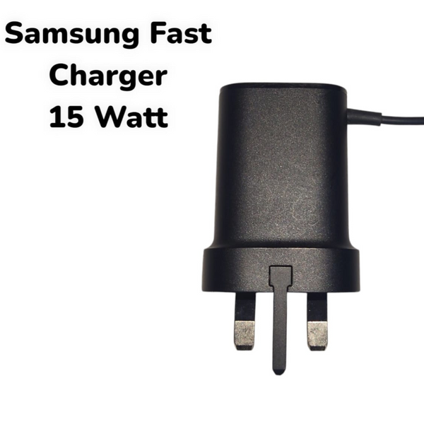 Samsung Original Fast Charger – 15W Adapter (With Built-in USB-C Cable)